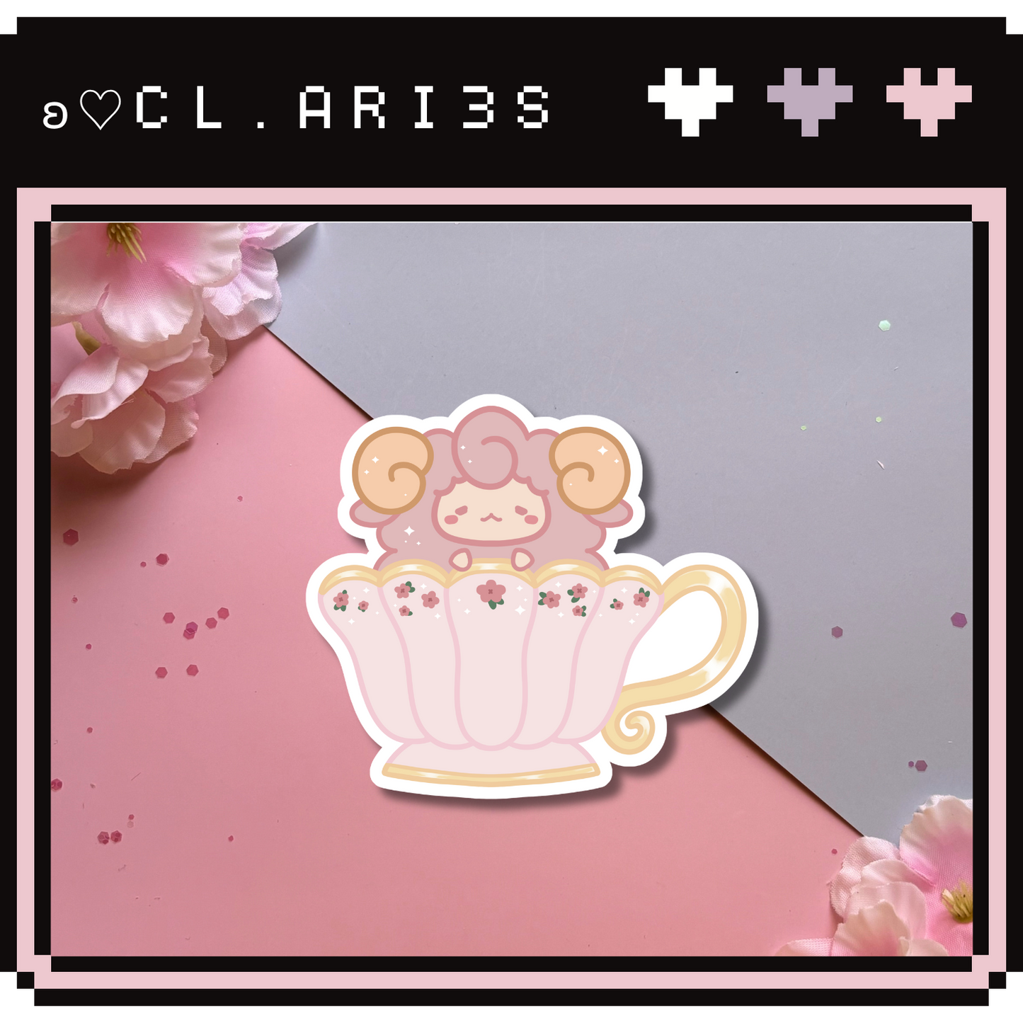 Teacup Sheep | die-cut sticker
