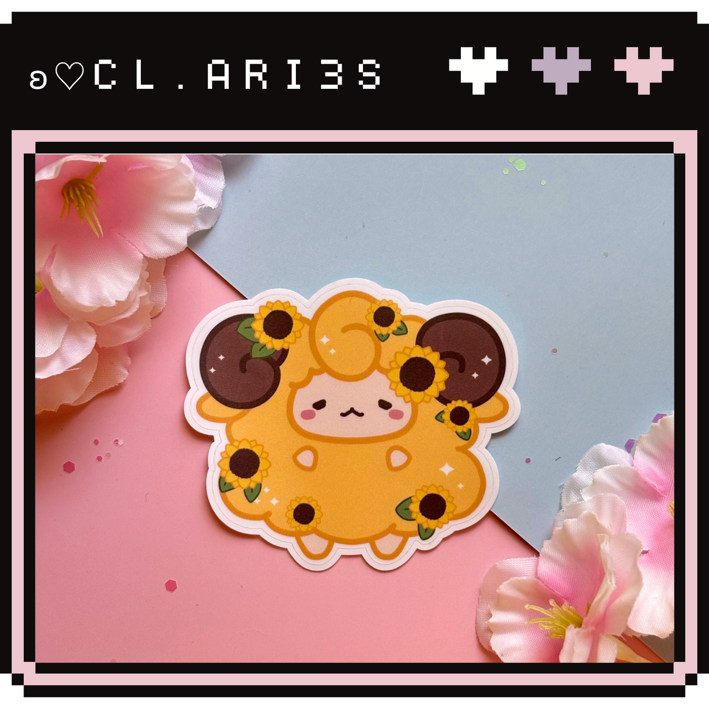 Sunflower Sheep | die-cut sticker