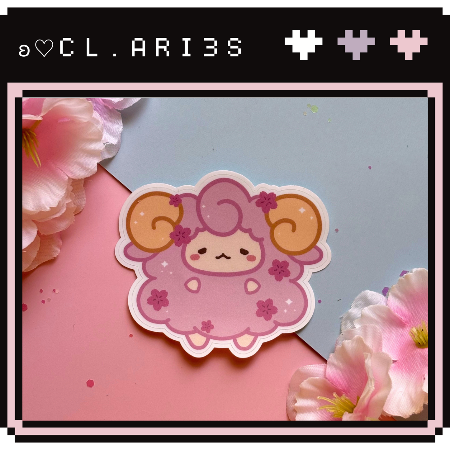 Sakura Sheep | die-cut sticker