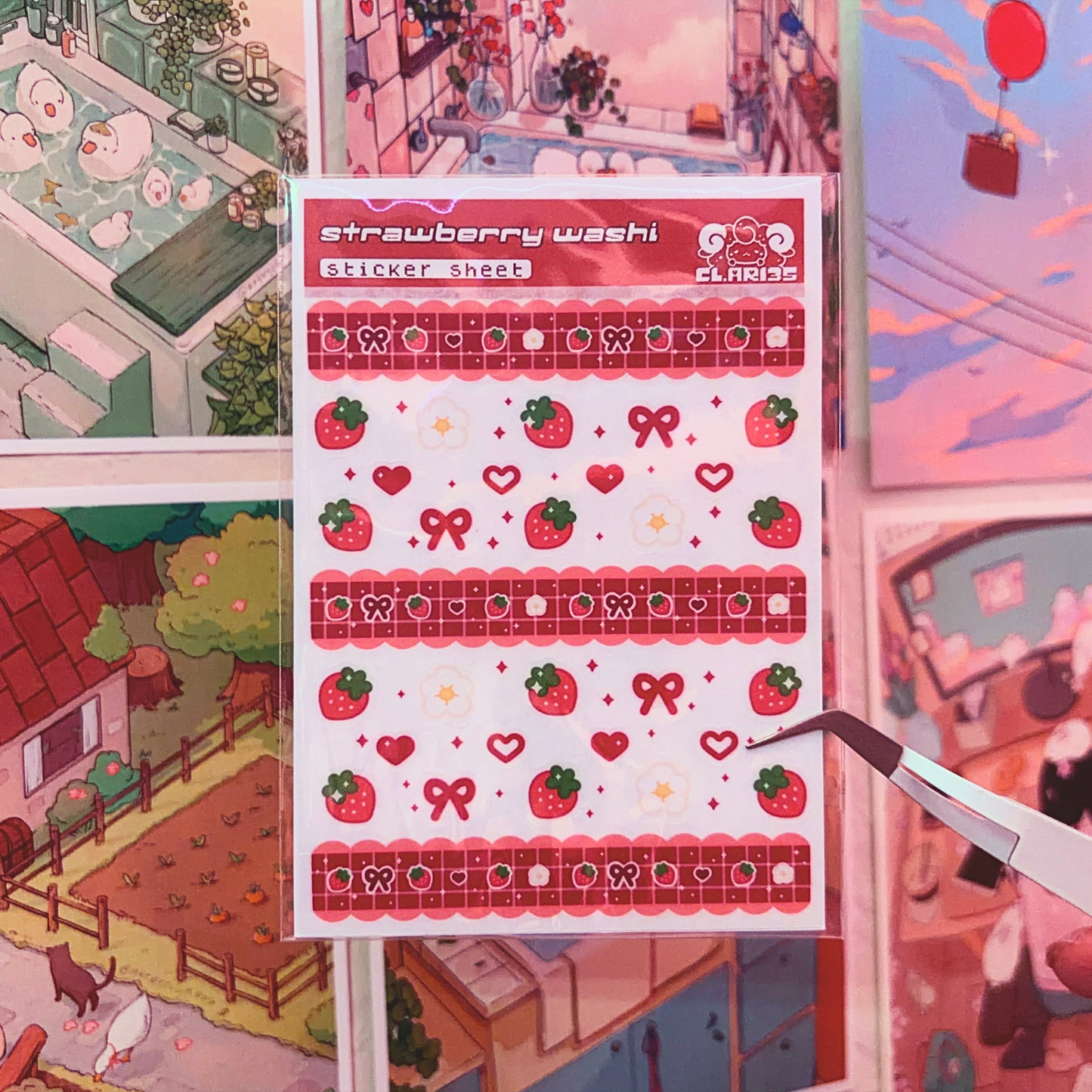 Strawberry Washi | sticker sheet