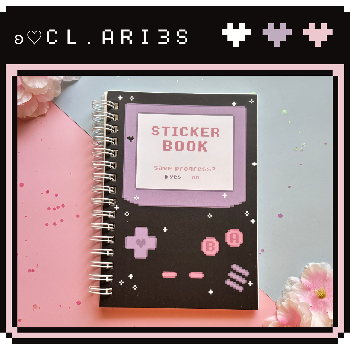 Pixel GBC: Black | sticker book