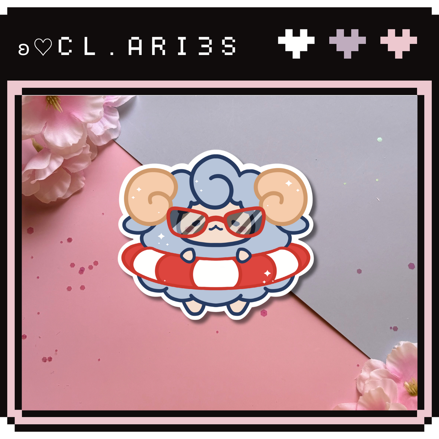 Beach Day Sheep | die-cut sticker