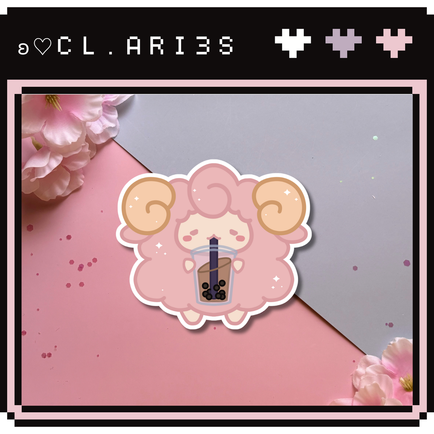 Boba Sheep | die-cut sticker