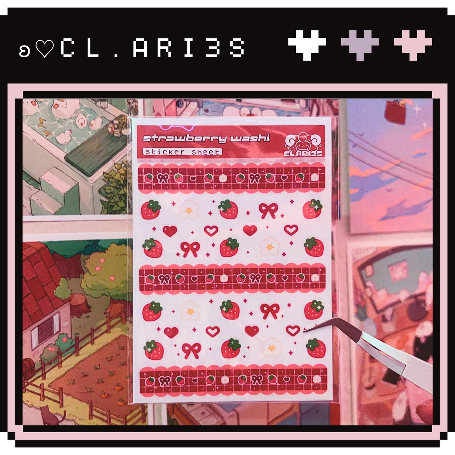 Strawberry Washi | sticker sheet